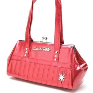 Lux de Ville Starlite Kiss Lock Purse in Pink Sparkle